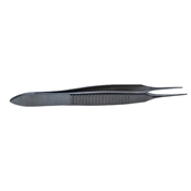 Graefe Straight Iris Forceps With Teeth, Serrated Handle With Polished Finish, Straight Tips, Fine 1 X 2 Teeth, And Overall Length Of 2 7/8" (70mm) 